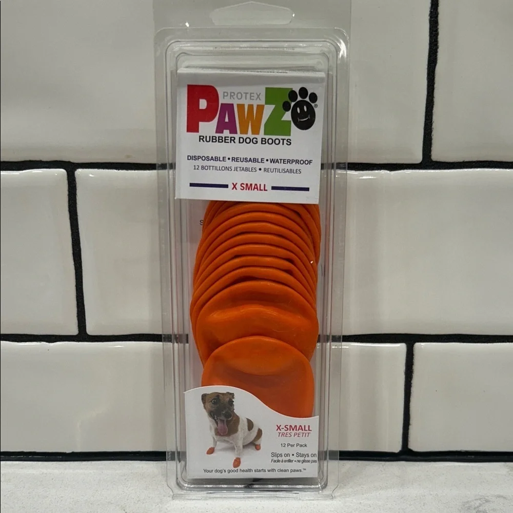 Protex Pawz Rubber Dog‎ Boots X-Small - Orange